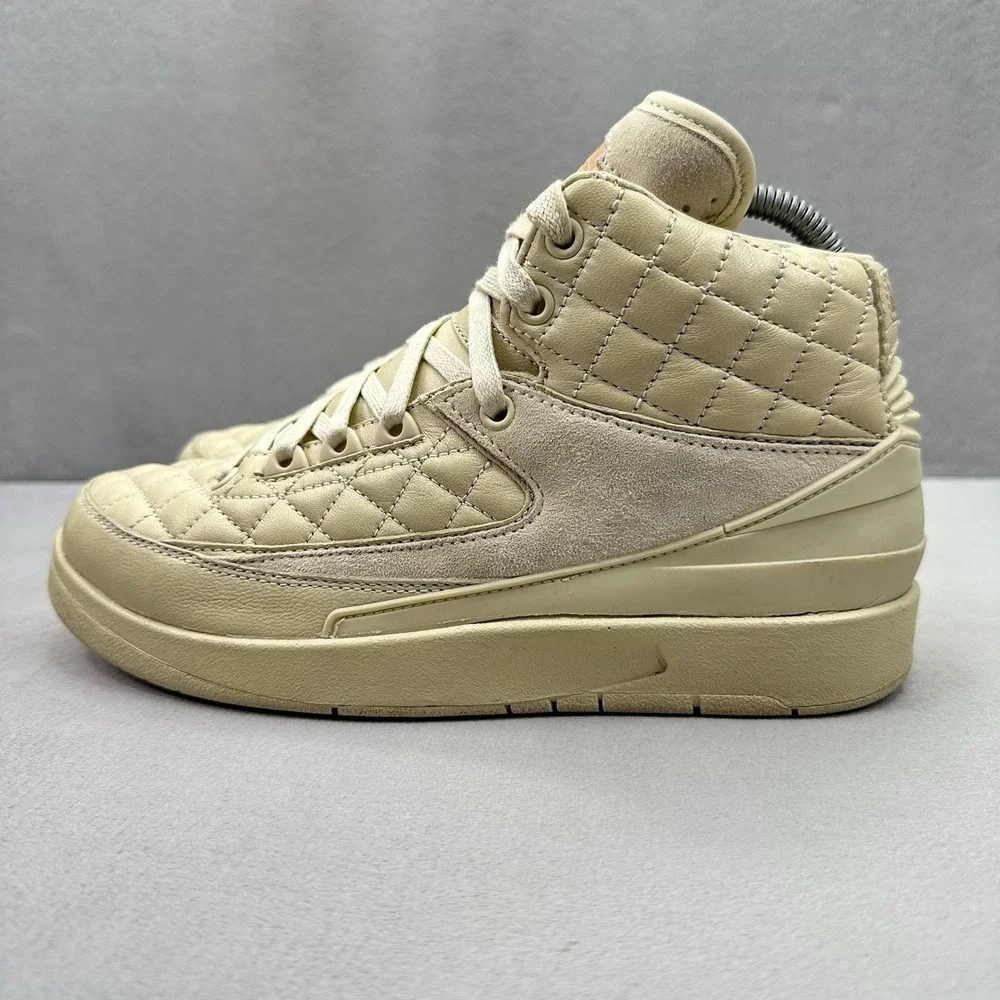 Size 7Y / Womens 8.5 Nike Air Jordan 2 Retro Just Don Shoes Beach Beige Sneakers